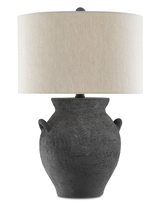 One Light Table Lamp in Black Ash/Satin Black finish