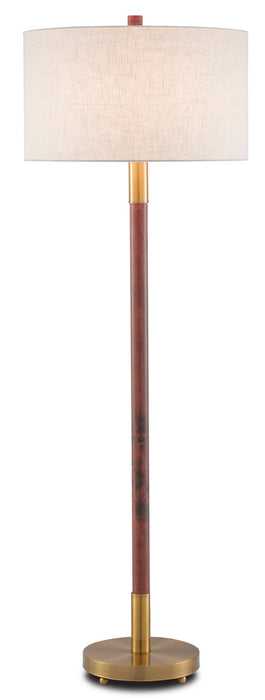 One Light Floor Lamp in Mahogany/Antique Brass finish