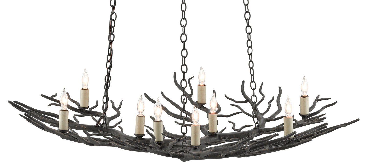 Nine Light Chandelier in Rustic Bronze finish