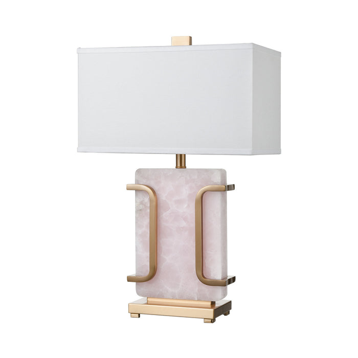 One Light Table Lamp from the Archean collection in Pink, Cafe Bronze, Cafe Bronze finish