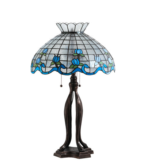 Three Light Table Lamp from the Roseborder collection in Mahogany Bronze finish