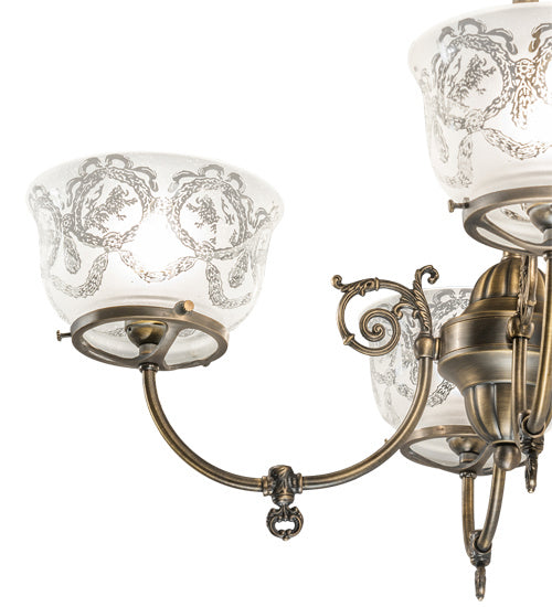 Four Light Chandelier from the Revival collection in Antique Brass finish