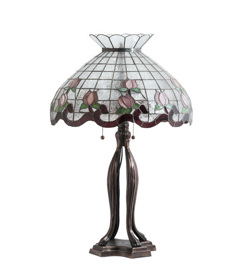 Three Light Table Lamp from the Roseborder collection in Mahogany Bronze finish