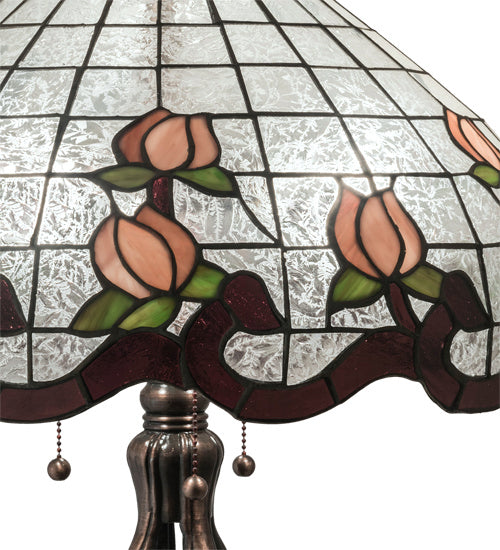 Three Light Table Lamp from the Roseborder collection in Mahogany Bronze finish
