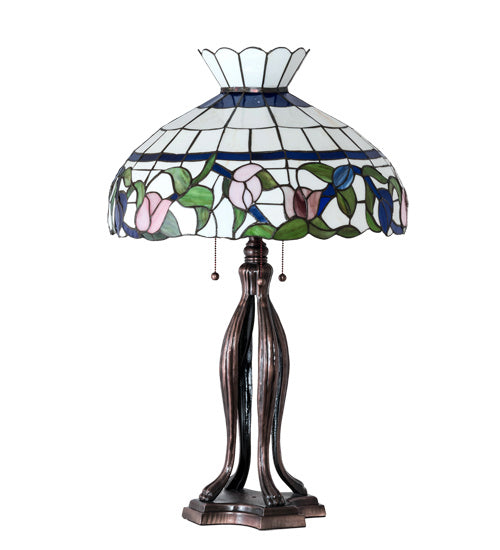 Three Light Table Lamp from the Rose Vine collection in Mahogany Bronze finish