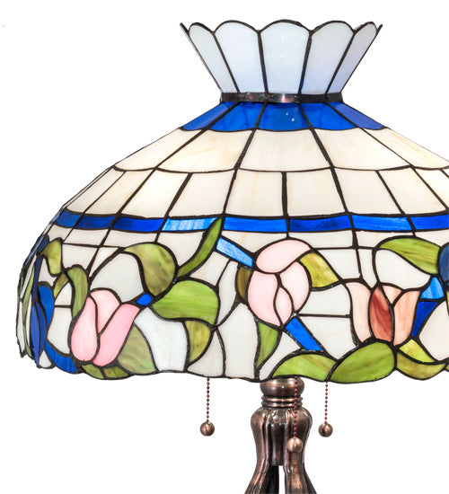 Three Light Table Lamp from the Rose Vine collection in Mahogany Bronze finish