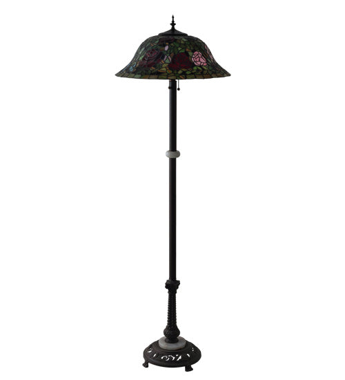 Three Light Floor Lamp from the Tiffany Rosebush collection in Mahogany Bronze finish