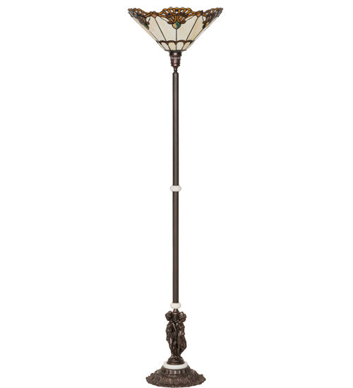 One Light Floor Lamp from the Shell With Jewels collection in Mahogany Bronze finish