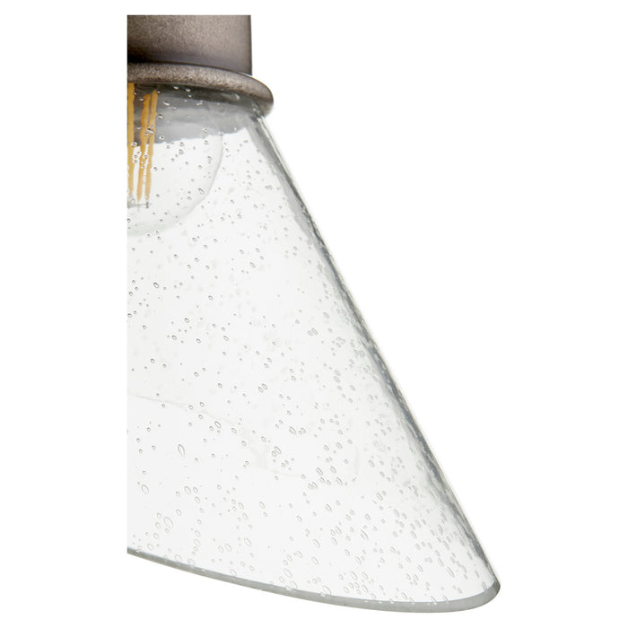 One Light Wall Mount from the Torrey collection in Weathered Zinc w/ Clear/Seeded finish