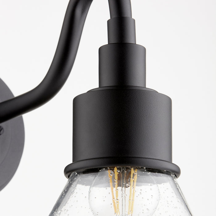 One Light Wall Mount from the Torrey collection in Noir w/ Clear/Seeded finish
