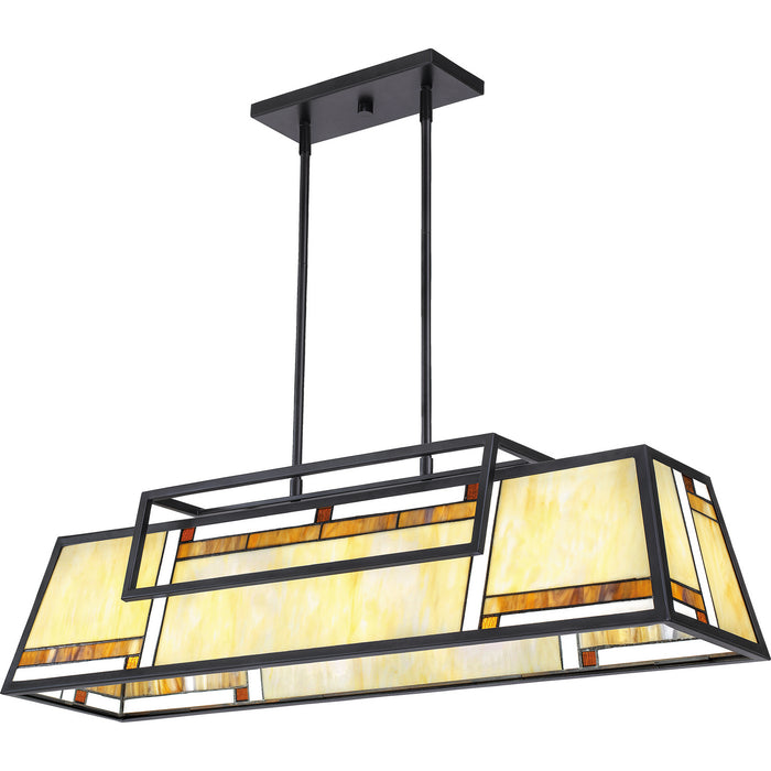 Four Light Island Chandelier from the Atwater collection in Matte Black finish