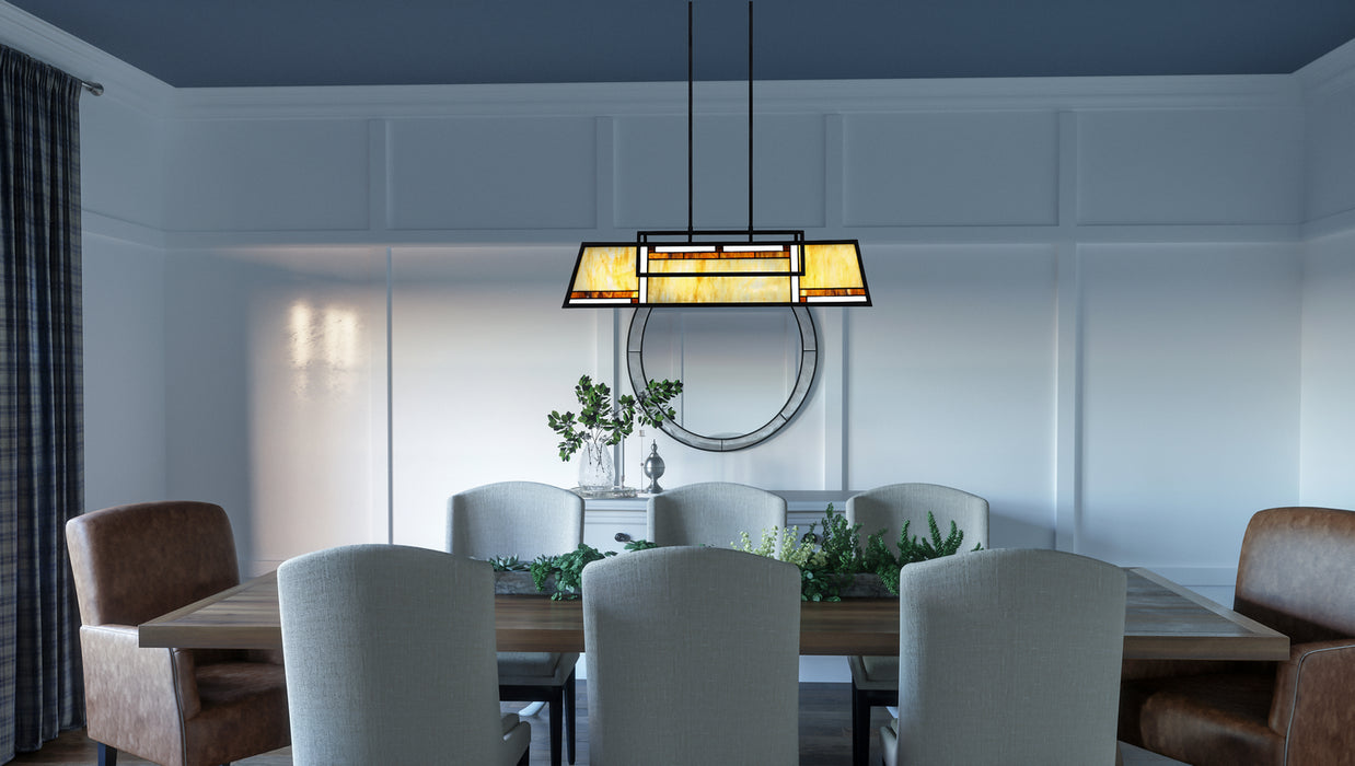 Four Light Island Chandelier from the Atwater collection in Matte Black finish