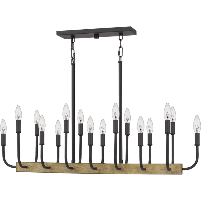 16 Light Island Chandelier from the Coda collection in Matte Black finish