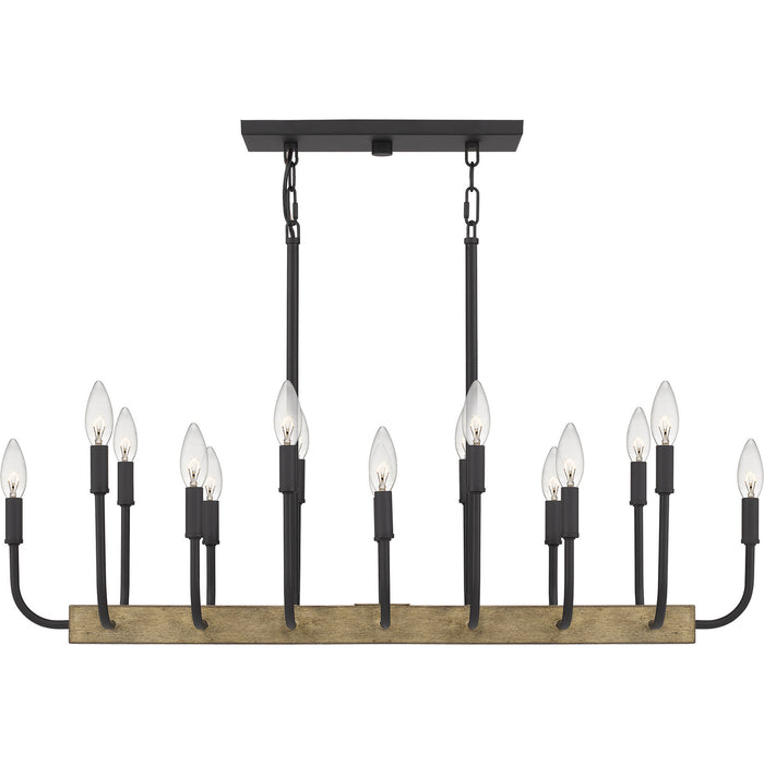 16 Light Island Chandelier from the Coda collection in Matte Black finish