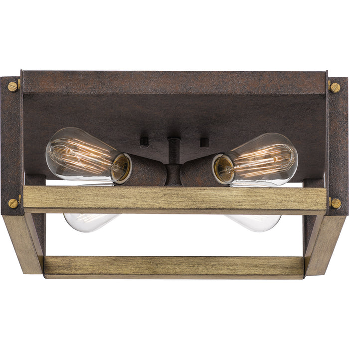 Four Light Flush Mount from the Finn collection in Rustic Black finish