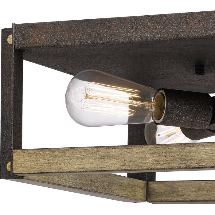 Four Light Flush Mount from the Finn collection in Rustic Black finish