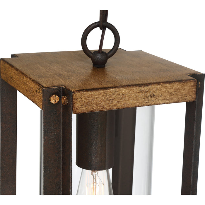One Light Outdoor Lantern from the Marion Square collection in Rustic Black finish