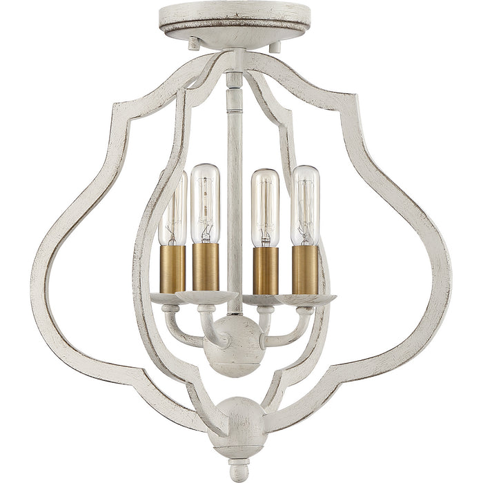 Four Light Semi-Flush Mount from the O`Keefe collection in Antique White finish