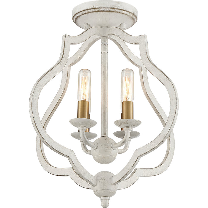 Four Light Semi-Flush Mount from the O`Keefe collection in Antique White finish