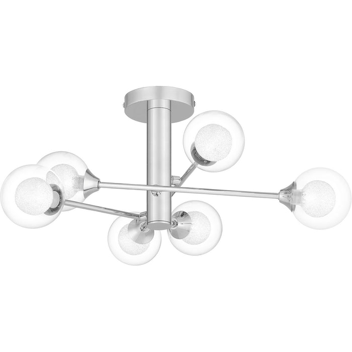 Six Light Semi Flush Mount from the Spellbound collection in Polished Chrome finish