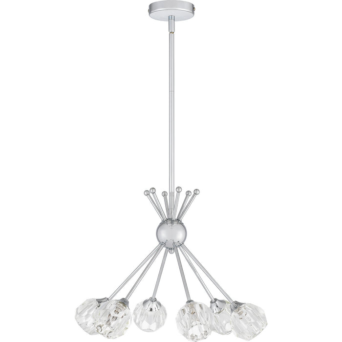 Six Light Chandelier from the Spellbound collection in Polished Chrome finish
