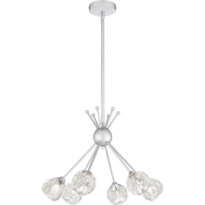 Six Light Chandelier from the Spellbound collection in Polished Chrome finish