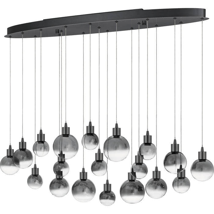 LED Island Chandelier from the Shadow collection in Black Chrome finish