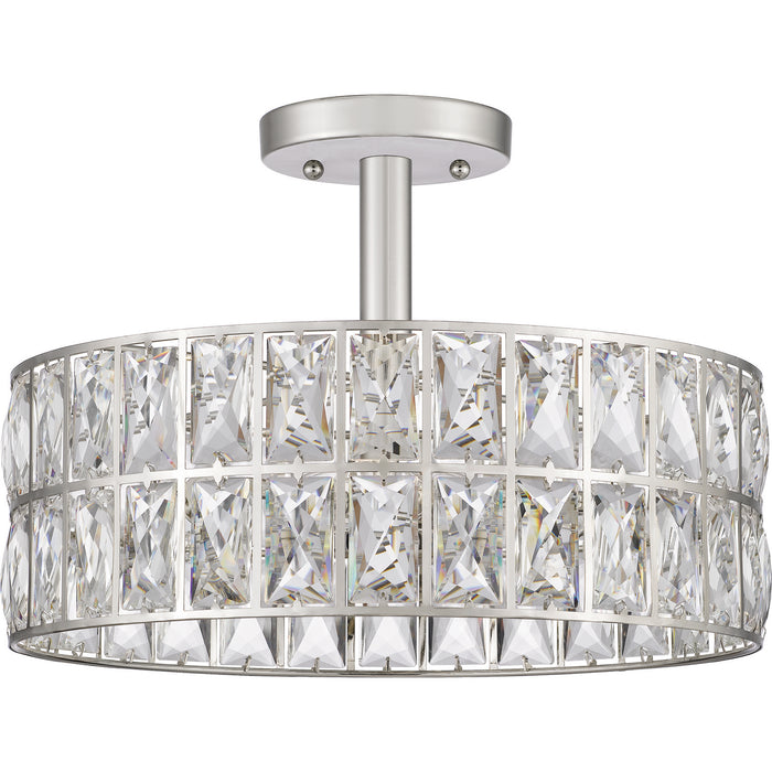 Three Light Semi Flush Mount from the Coffman collection in Polished Nickel finish