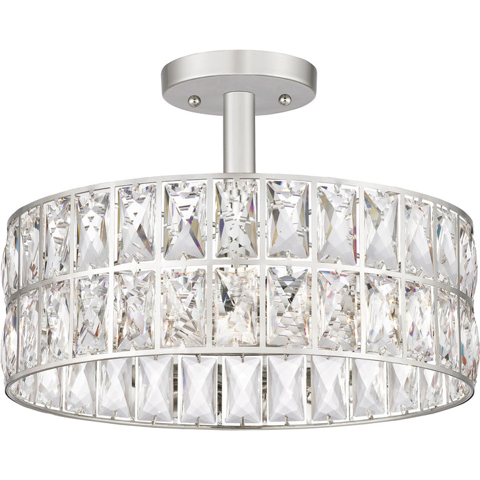 Three Light Semi Flush Mount from the Coffman collection in Polished Nickel finish