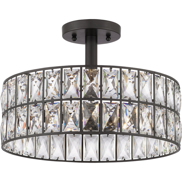 Three Light Semi Flush Mount from the Coffman collection in Western Bronze finish