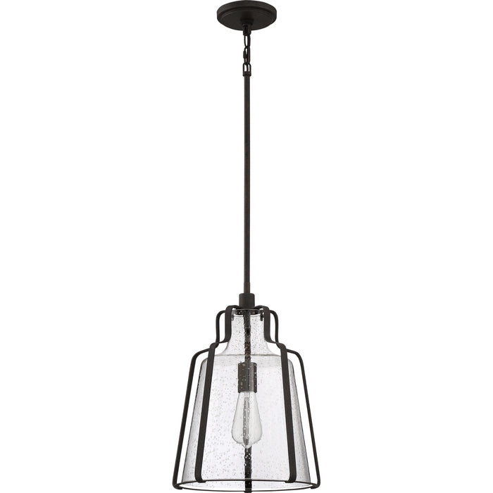 One Light Pendant from the Haverford collection in Rustic Black finish