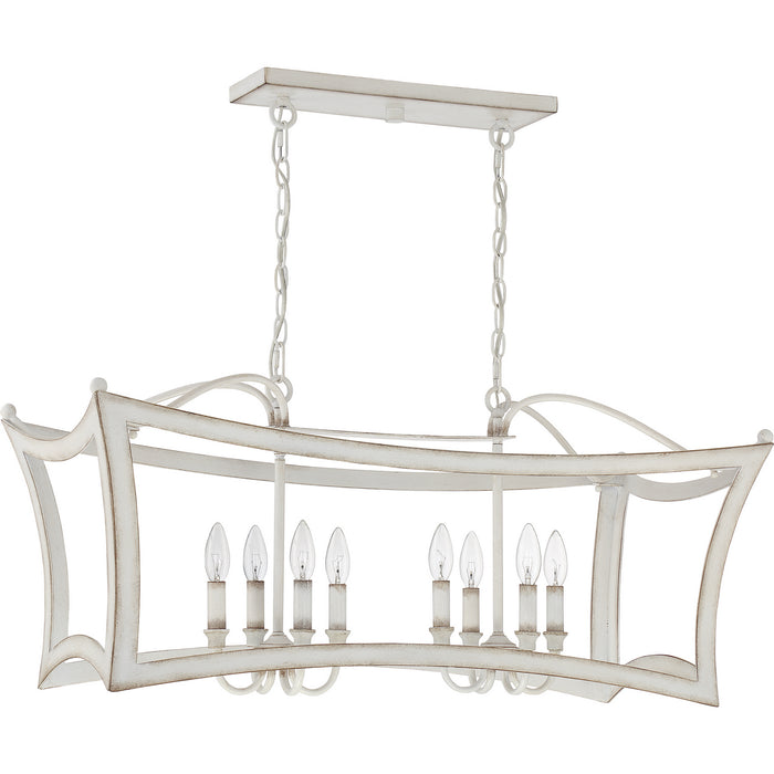 Eight Light Island Chandelier from the Summerford collection in Antique White finish