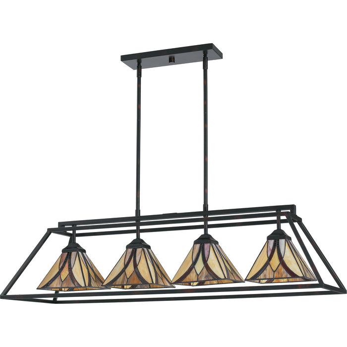Four Light Island Chandelier from the Asheville collection in Valiant Bronze finish