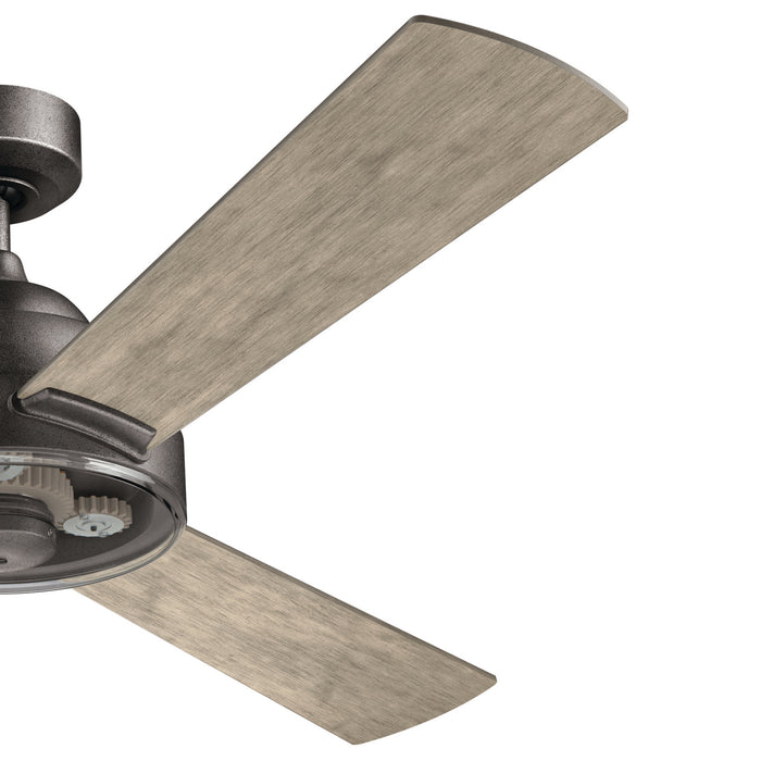 60``Ceiling Fan from the Pinion collection in Anvil Iron finish