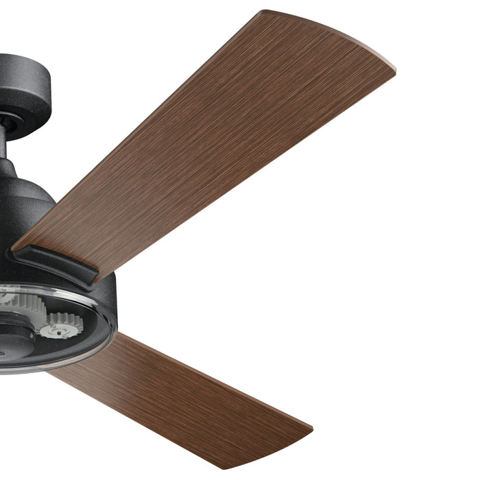 60``Ceiling Fan from the Pinion collection in Distressed Black finish