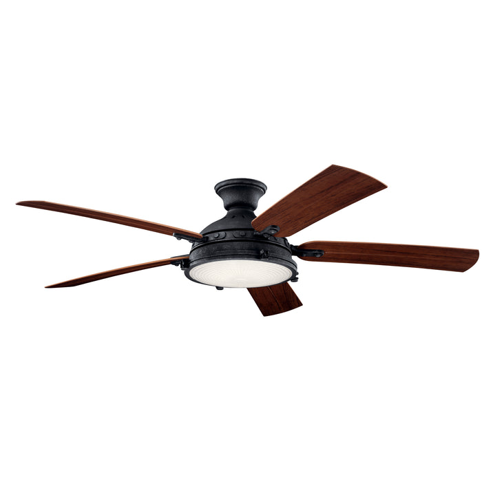 60``Ceiling Fan from the Hatteras Bay collection in Distressed Black finish