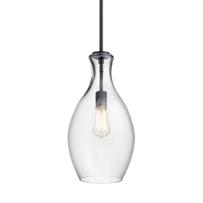 One Light Mini Pendant from the Everly collection in Black finish