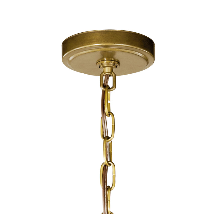Four Light Foyer Pendant from the Voleta collection in Natural Brass finish