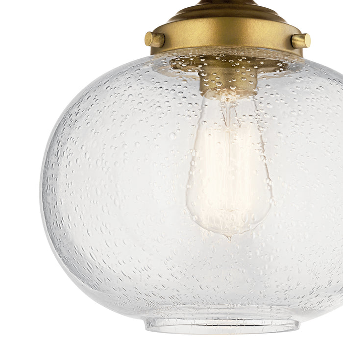 One Light Semi Flush Mount from the Avery collection in Natural Brass finish