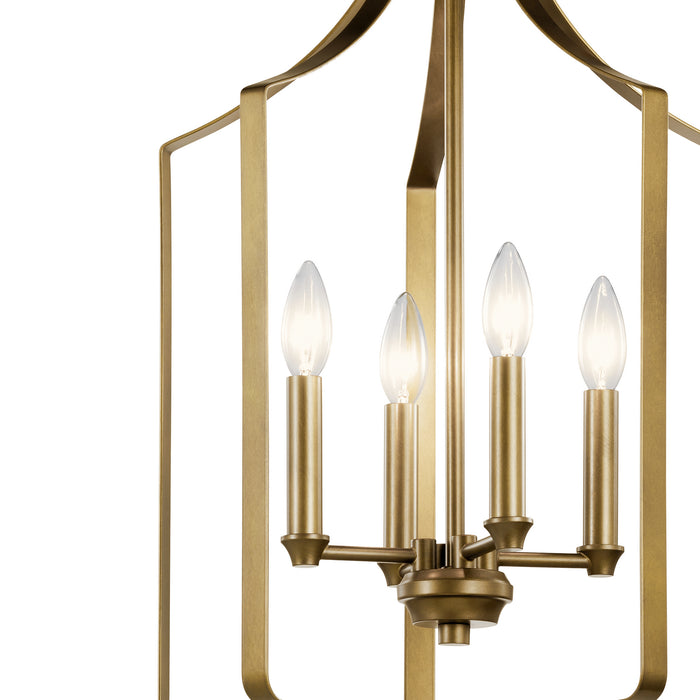Four Light Mini Chandelier from the Morrigan collection in Natural Brass finish