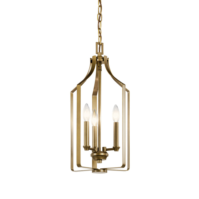 Three Light Pendant from the Morrigan collection in Natural Brass finish