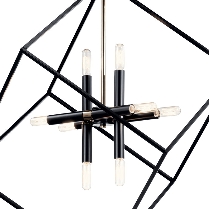 Eight Light Chandelier from the Cartone collection in Black finish