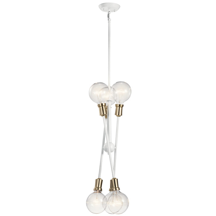 Six Light Chandelier from the Armstrong collection in White finish