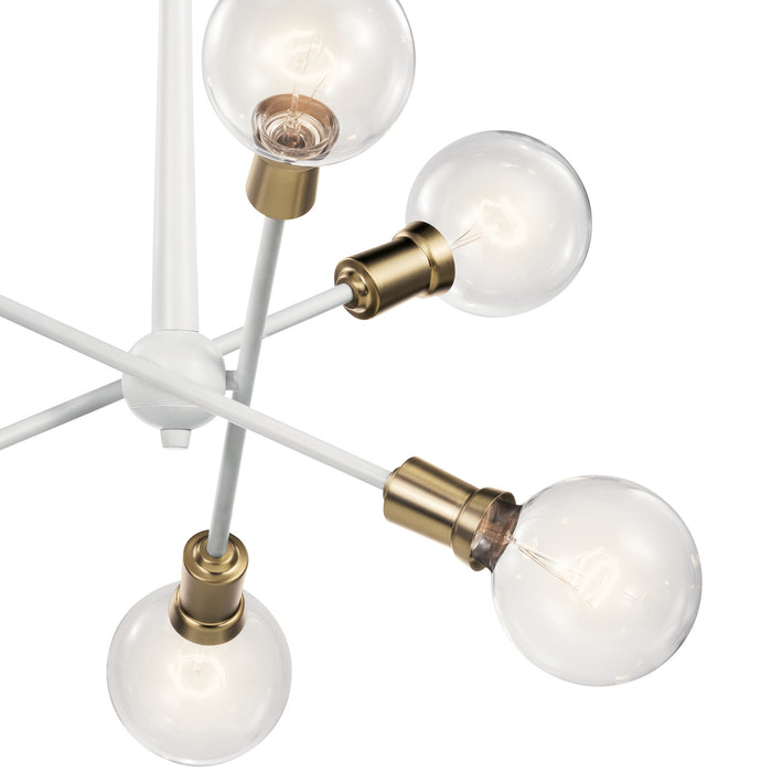 Six Light Chandelier from the Armstrong collection in White finish