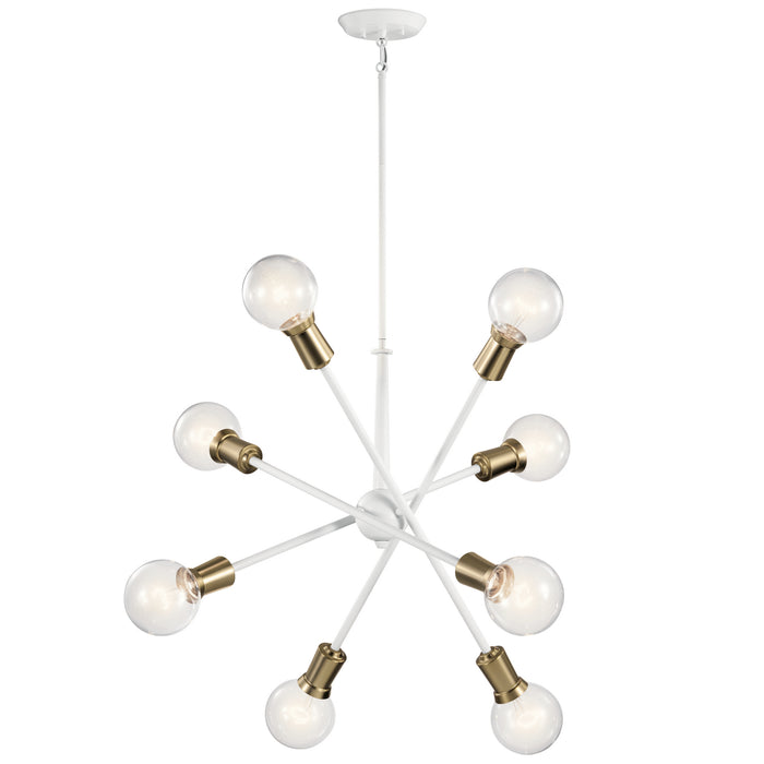 Eight Light Chandelier from the Armstrong collection in White finish