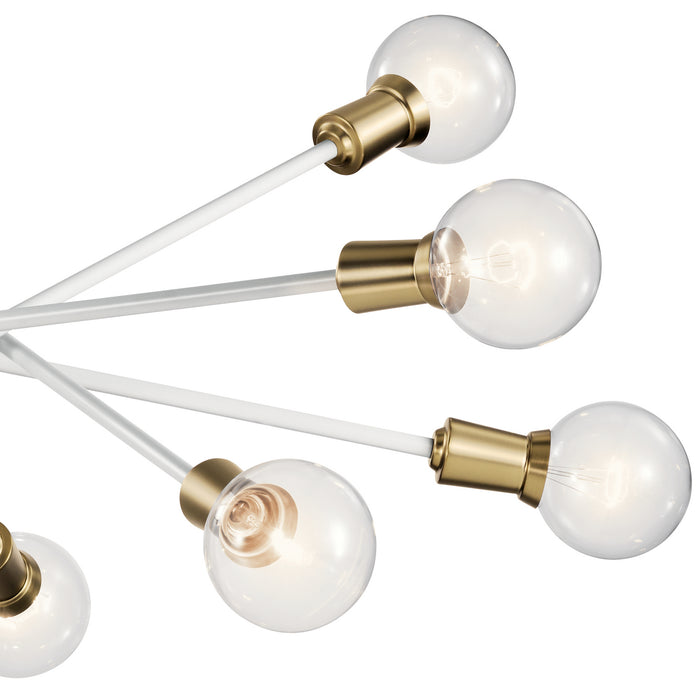 Ten Light Chandelier from the Armstrong collection in White finish