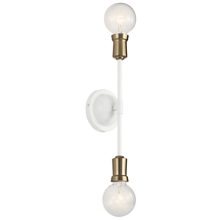 Two Light Wall Sconce from the Armstrong collection in White finish