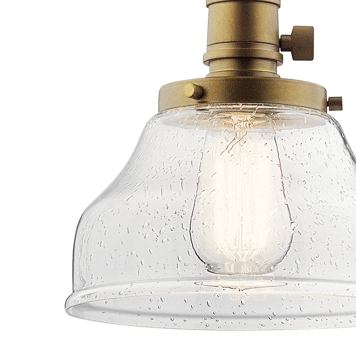 One Light Mini Pendant from the Avery collection in Natural Brass finish