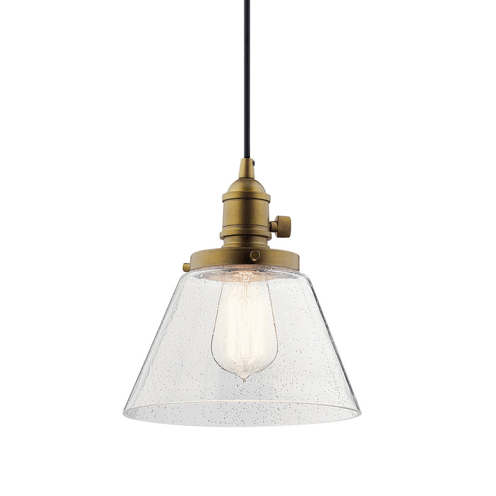One Light Pendant from the Avery collection in Natural Brass finish