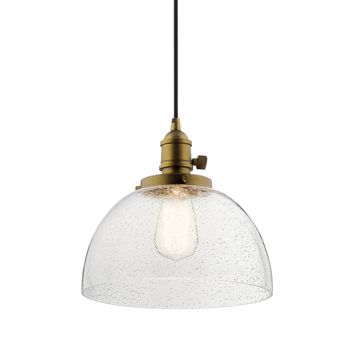 One Light Mini Pendant from the Avery collection in Natural Brass finish